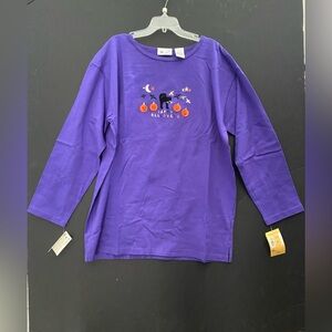 Nordstrom N Kids Halloween Long Sleeve Top Felt Appliqués Purple Girls Vintage